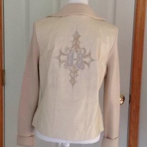 Harley Davidson leather sweater